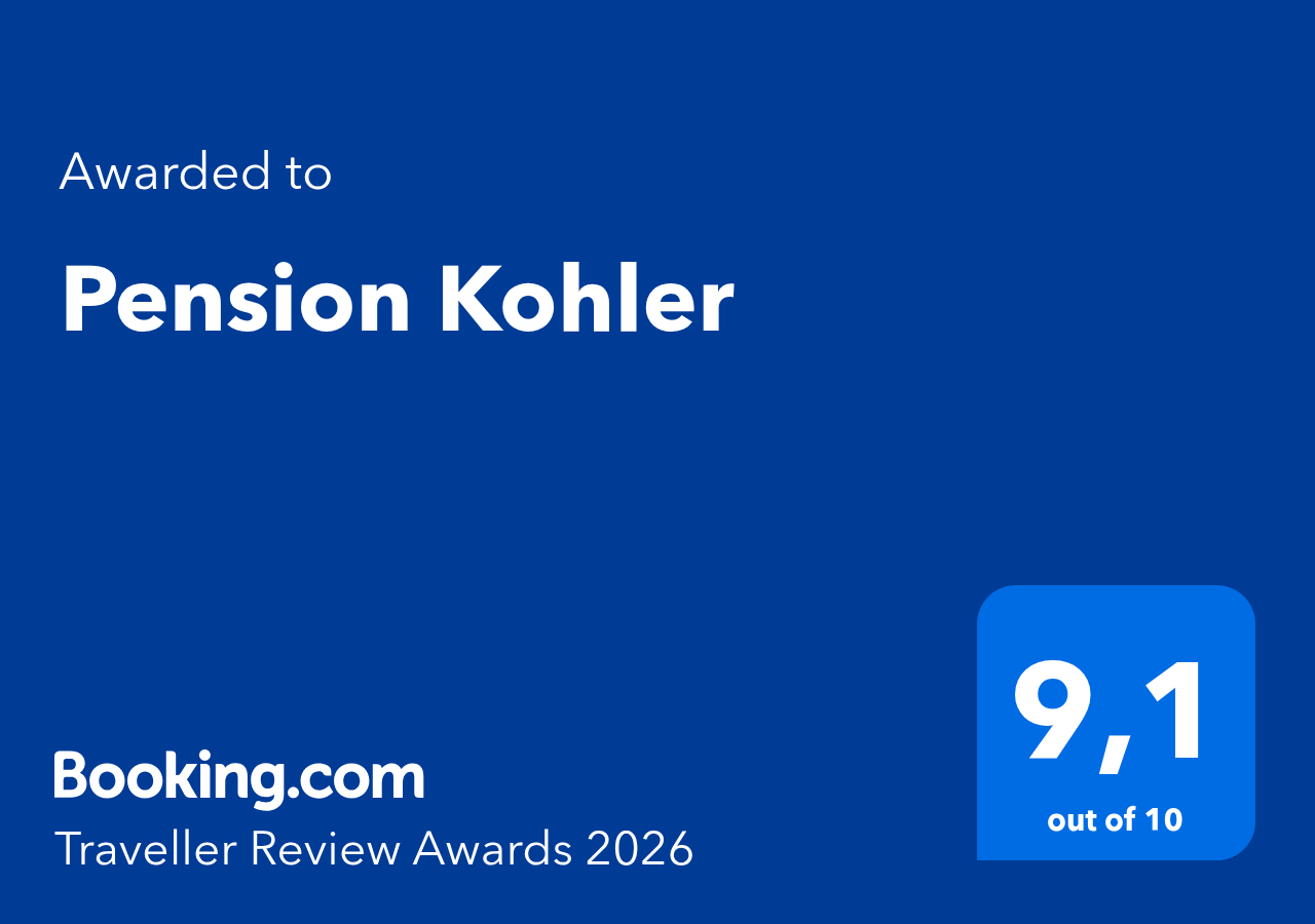 Booking.com Traveller Review Awards 2026 – Pension Köhler 9,1 z 10